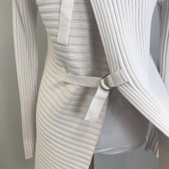CAbi 3363 D-Ring Pullover Ribbed Sweater Cream, Size S - Picture 8 of 10